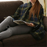 CYHTFGSK Fleece Wheelchair Shawl, Adult Size 80*140CM, Plaid Pattern, Warm and Cozy, Ideal for Camping and Travel